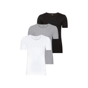 LIVERGY® Pánske tričko z rebrovitej pleteniny XXL, 3 kusy (3XL , čierna/sivá/biela)