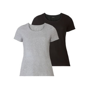 esmara® Dámske tričko XXL, 2 kusy (XL (48/50), čierna/sivá)