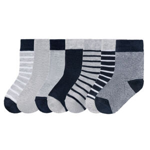 lupilu® Chlapčenské ponožky, 7 párov (23/26, pruhy/sivá/biela/námornícka modrá)