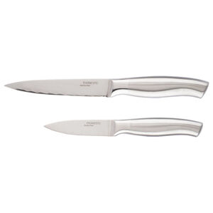 ERNESTO® Nôž z damascénskej ocele (nože na zeleninu s rukoväťou z ušľachtilej ocele, 2-dielna súprava)