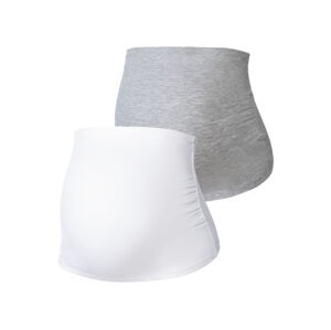 ESMARA® Dámsky tehotenský pás na predĺženie trička, 2 kusy (XL (48/50), šedá/biela)