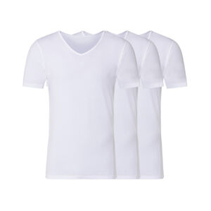 LIVERGY® Pánske spodné tričko, 3 kusy (XXL, výstrih v tvare V/biela)