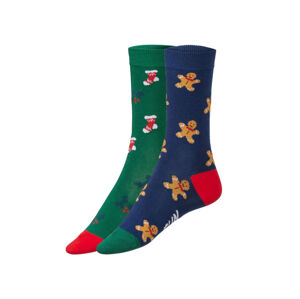 Fun Socks Dámske/Pánske vianočné ponožky v darčekovom balení, 2 páry (36/40, perníky/ponožky)