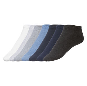 LIVERGY® Pánske ponožky, 7 párov (39/42, sivá/biela/navy modrá)