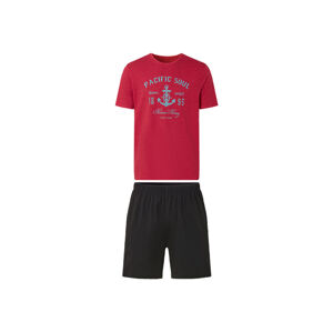 LIVERGY® Pánske krátke pyžamo (L (52/54), červená/čierna)