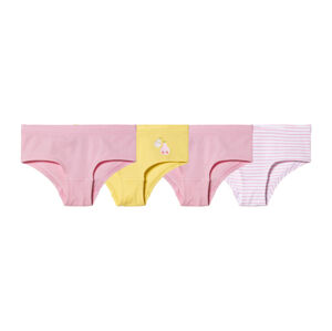 lupilu® Dievčenské bedrové nohavičky, 4 kusy (98/104, ružová/žltá/pruhy)