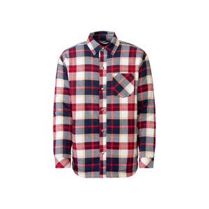LIVERGY® Pánska košeľová bunda (M (48/50), zelená/červená/krémová)