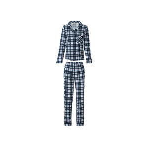 esmara® Dámske flanelové pyžamo (XS (32/34), károvaná/modrá)