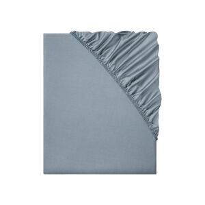 LIVARNO home Napínacia plachta z bavlneného saténu, 90 – 100 x 200 cm (modrá)