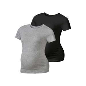 esmara® Dámske tehotenské tričko, 2 kusy (L (44/46), čierna/sivá)