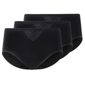 esmara® Dámske nohavičky s vysokým pásom, 3 kusy (L (44/46), čierna)