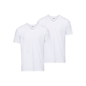 MEXX Pánske tričko, 2 kusy (XXL, biela/výstrih v tvare „V“)