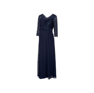 esmara Dámske tehotenské šaty s elegantnou čipkou (XS (32/34), námornícka modrá)