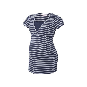 bellybutton Dámske tehotenské tričko (44, pruhy/navy modrá/biela)