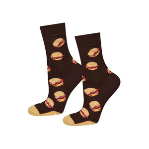 Soxo Dámske/Pánske ponožky vo vtipnom darčekovom balení, 2 páry (36/40, hamburger)