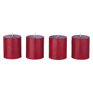 LIVARNO home Rustikálna sviečka, 4 kusy (červená)