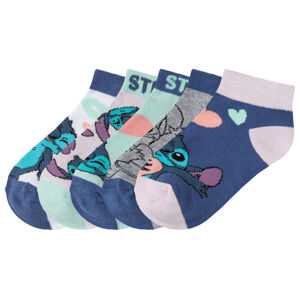 Dievčenské nízke ponožky, 5 párov (35/38, Lilo & Stitch)