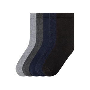pepperts!® Chlapčenské ponožky s biobavlnou, 5 párov (39/42, sivá/tmavomodrá/čierna)