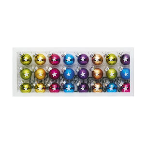LIVARNO home Sklenené vianočné gule, 10/24 kusov (farebná, guľa (2 cm), 24 kusov)