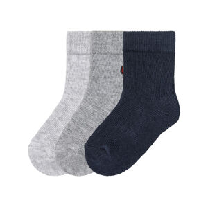 lupilu® Chlapčenské ponožky pre bábätká, 3 páry (15/18, sivá/námornícka modrá)