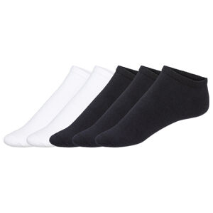 LIVERGY® Pánske členkové ponožky, 5 párov (43/46, čierna/biela)