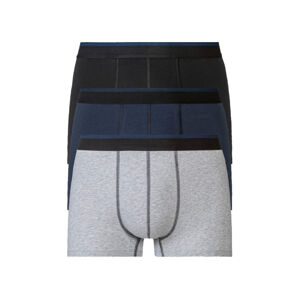 LIVERGY® Pánske boxerky, 3 kusy (M, čierna/námornícka modrá/sivá)