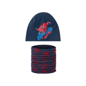 Detská čapica so šálom, 2-dielna súprava (98/110, Spider-Man)