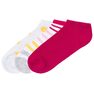 pepperts!® Dievčenské členkové ponožky. 3 páry (39/42, pruhy/biela/ružová )