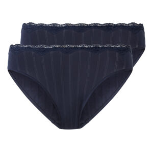 esmara® Dámske nohavičky s čipkou, 2 kusy (S (36/38), navy modrá)