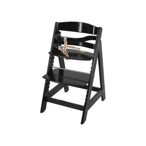 roba Detská drevená vysoká jedálenská stolička Sit Up (čierna)