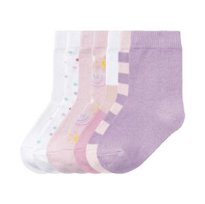 lupilu® Dievčenské ponožky, 7 párov (19/22, biela/ružová/fialová)