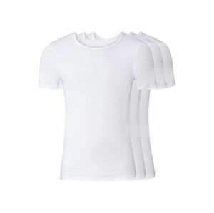 LIVERGY® Pánske spodné tričko, 3 kusy (XL, biela, okrúhly výstrih)