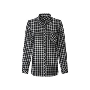esmara® Dámska flanelová košeľa (42, károvaná/čierna/biela)