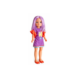 Nancy COLORS Bábika s farebnými vlasmi (fialové šaty)