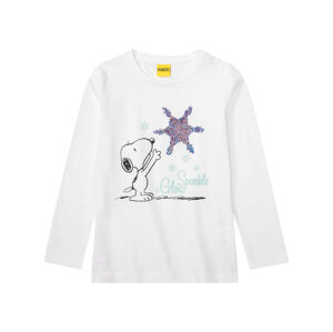 Dievčenské tričko s dlhým rukávom (98/104, Snoopy)