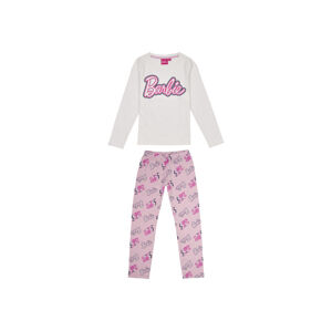 Barbie Dievčenské pyžamo (122/128, biela)