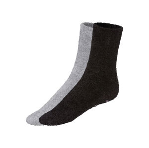 LIVERGY® Pánske ponožky, 2 páry (43/46, sivá/čierna)