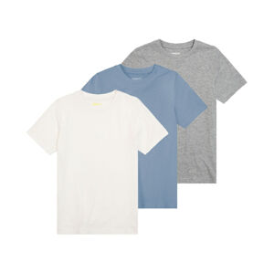 PEPPERTS® Chlapčenské jednofarebné tričko, 3 kusy (158/164, biela/bledomodrá/sivá)