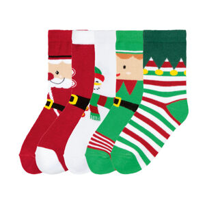 pepperts!® Detské vianočné ponožky, 5 párov (23/26, Mikuláš/snehuliak/elf)