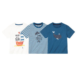 lupilu® Chlapčenské tričko, 3 kusy (110/116, biela/modrá)
