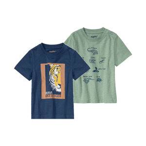 lupilu Chlapčenské bavlnené tričko, 2 kusy (86/92, námornícka modrá/zelená)