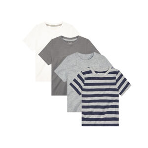 lupilu Chlapčenské tričko, 4 kusy (110/116, biela/sivá/modrá)