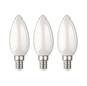 LIVARNO home Filamentová LED žiarovka, 3 kusy (sviečka E14, mliečna, 3 kusy)