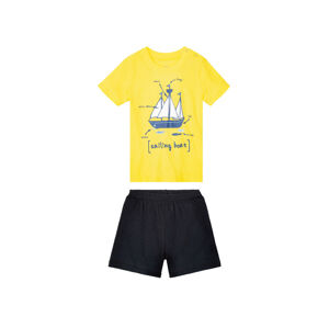 lupilu® Chlapčenské krátke pyžamo (86/92, žltá/navy modrá)
