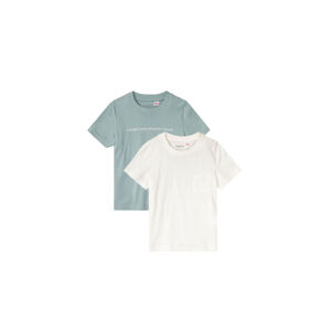 LUPILU® Chlapčenské tričko, 2 kusy (98/104, mentolová/biela)