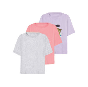pepperts!® Dievčenské tričko, 3 kusy (158/164, fialová/ružová/bledosivá)