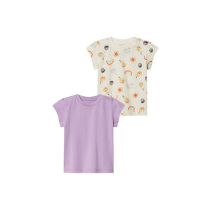 lupilu® Dievčenské tričká pre bábätká, 2 kusy (86/92, fialová/biela)
