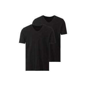 MEXX Pánske spodné tričko Regular Fit, 2 kusy (XXL, čierna, výstrih v tvare „V“)