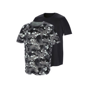 PARKSIDE® Pánske tričko, 2 kusy (L (52/54), čierna/vzor)
