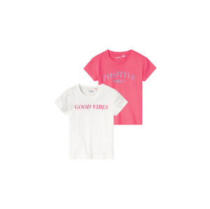 lupilu Dievčenské tričko, 2 kusy (98/104, biela/ružová)